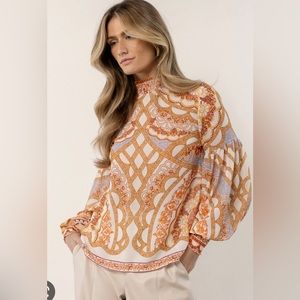 Bohme silky high neck blouse